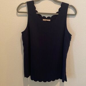 Navy scalloped shell